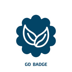 Poster - go green badge vector icon. go green badge, badge, eco filled icons from flat general concept. Isolated black glyph icon, vector illustration symbol element for web design and mobile apps