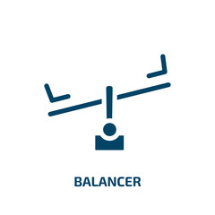 Poster - balancer vector icon. balancer, balance, legal filled icons from flat general concept. Isolated black glyph icon, vector illustration symbol element for web design and mobile apps