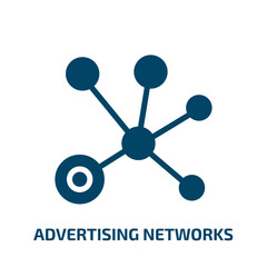 Aufkleber - advertising networks vector icon. advertising networks, media, network filled icons from flat general concept. Isolated black glyph icon, vector illustration symbol element for web design and mobile