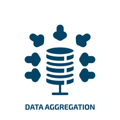 Poster - data aggregation vector icon. data aggregation, data, business filled icons from flat general concept. Isolated black glyph icon, vector illustration symbol element for web design and mobile apps