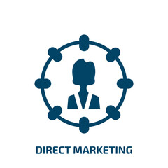 Aufkleber - direct marketing vector icon. direct marketing, business, marketing filled icons from flat general concept. Isolated black glyph icon, vector illustration symbol element for web design and mobile apps