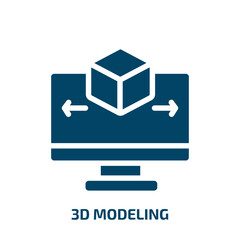 Aufkleber - 3d modeling vector icon. 3d modeling, business, technology filled icons from flat general concept. Isolated black glyph icon, vector illustration symbol element for web design and mobile apps
