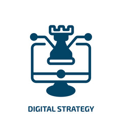 Poster - digital strategy vector icon. digital strategy, strategy, network filled icons from flat general concept. Isolated black glyph icon, vector illustration symbol element for web design and mobile apps