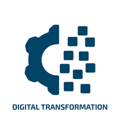 Poster - digital transformation vector icon. digital transformation, digital, technology filled icons from flat general concept. Isolated black glyph icon, vector illustration symbol element for web design and