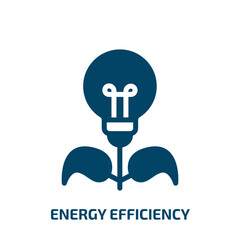 Poster - energy efficiency vector icon. energy efficiency, energy, efficient filled icons from flat general concept. Isolated black glyph icon, vector illustration symbol element for web design and mobile apps