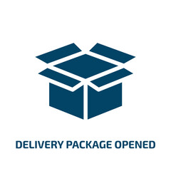 Poster - delivery package opened vector icon. delivery package opened, box, delivery filled icons from flat logistics delivery concept. Isolated black glyph icon, vector illustration symbol element for web