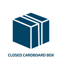 Poster - closed cardboard box vector icon. closed cardboard box, container, box filled icons from flat boxes concept. Isolated black glyph icon, vector illustration symbol element for web design and mobile