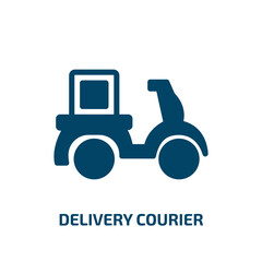 Wall Mural - delivery courier vector icon. delivery courier, package, courier filled icons from flat delivery concept. Isolated black glyph icon, vector illustration symbol element for web design and mobile apps