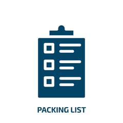 Poster - packing list vector icon. packing list, list, box filled icons from flat delivery concept. Isolated black glyph icon, vector illustration symbol element for web design and mobile apps