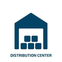 Poster - distribution center vector icon. distribution center, distribution, business filled icons from flat logistics concept. Isolated black glyph icon, vector illustration symbol element for web design and