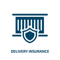 Poster - delivery insurance vector icon. delivery insurance, insurance, shipping filled icons from flat shipping and delivery concept. Isolated black glyph icon, vector illustration symbol element for web