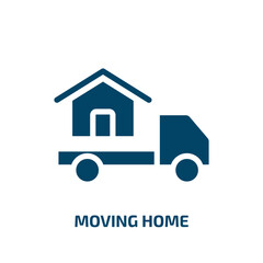 Poster - moving home vector icon. moving home, move, home filled icons from flat global logistic concept. Isolated black glyph icon, vector illustration symbol element for web design and mobile apps