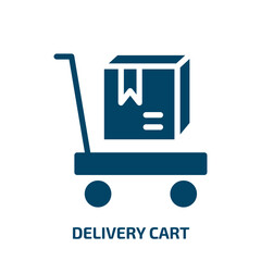 Poster - delivery cart vector icon. delivery cart, cart, market filled icons from flat logistics and delivery concept. Isolated black glyph icon, vector illustration symbol element for web design and mobile