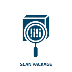 Poster - scan package vector icon. scan package, code, business filled icons from flat shipping and handly linear concept. Isolated black glyph icon, vector illustration symbol element for web design and