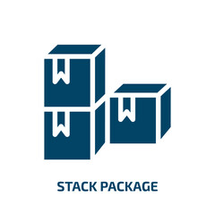 Poster - stack package vector icon. stack package, package, box filled icons from flat shipping and handly linear concept. Isolated black glyph icon, vector illustration symbol element for web design and