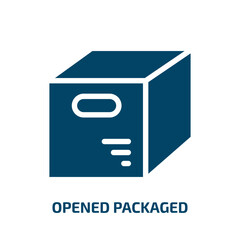 Poster - opened packaged vector icon. opened packaged, package, open filled icons from flat lineal logistic concept. Isolated black glyph icon, vector illustration symbol element for web design and mobile apps