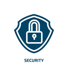 Poster - security symbol vector icon. security symbol, secure, security filled icons from flat shipping and handly fill concept. Isolated black glyph icon, vector illustration symbol element for web design and