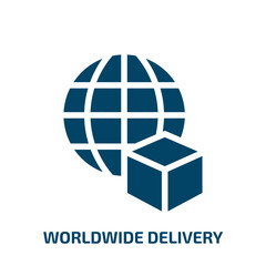 Poster - worldwide delivery vector icon. worldwide delivery, worldwide, delivery filled icons from flat lineal logistic concept. Isolated black glyph icon, vector illustration symbol element for web design and