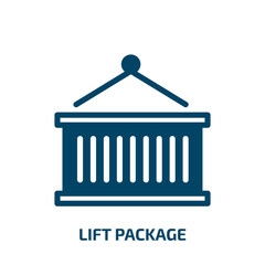Poster - lift package vector icon. lift package, package, cargo filled icons from flat lineal logistic concept. Isolated black glyph icon, vector illustration symbol element for web design and mobile apps