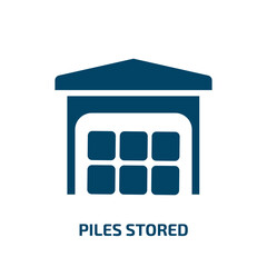 Poster - piles stored vector icon. piles stored, pile, paper filled icons from flat lineal logistic concept. Isolated black glyph icon, vector illustration symbol element for web design and mobile apps