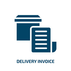Poster - delivery invoice vector icon. delivery invoice, delivery, service filled icons from flat lineal logistic concept. Isolated black glyph icon, vector illustration symbol element for web design and