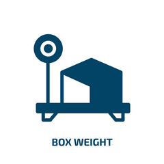 Poster - box weight vector icon. box weight, weight, cargo filled icons from flat lineal logistic concept. Isolated black glyph icon, vector illustration symbol element for web design and mobile apps