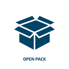 Poster - open pack vector icon. open pack, open, package filled icons from flat lineal logistic concept. Isolated black glyph icon, vector illustration symbol element for web design and mobile apps