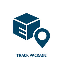Poster - track package vector icon. track package, tracking, shipping filled icons from flat lineal logistic concept. Isolated black glyph icon, vector illustration symbol element for web design and mobile
