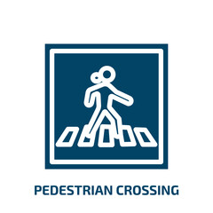 Poster - pedestrian crossing vector icon. pedestrian crossing, traffic, way filled icons from flat us road signs concept. Isolated black glyph icon, vector illustration symbol element for web design and mobile
