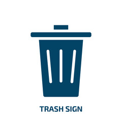 Poster - trash sign vector icon. trash sign, trash, recycle filled icons from flat public services fill concept. Isolated black glyph icon, vector illustration symbol element for web design and mobile apps
