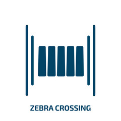 Poster - zebra crossing vector icon. zebra crossing, safety, warning filled icons from flat driving school concept. Isolated black glyph icon, vector illustration symbol element for web design and mobile apps