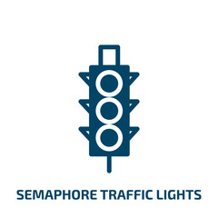 Poster - semaphore traffic lights vector icon. semaphore traffic lights, stoplight, road filled icons from flat signals set concept. Isolated black glyph icon, vector illustration symbol element for web design