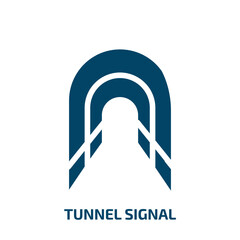 Poster - tunnel signal vector icon. tunnel signal, signal, transport filled icons from flat signals set concept. Isolated black glyph icon, vector illustration symbol element for web design and mobile apps