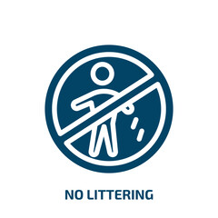 Poster - no littering vector icon. no littering, no, can filled icons from flat swimming pool rules concept. Isolated black glyph icon, vector illustration symbol element for web design and mobile apps
