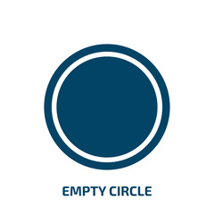 Poster - empty circle vector icon. empty circle, empty, circle filled icons from flat laundry instructions concept. Isolated black glyph icon, vector illustration symbol element for web design and mobile apps