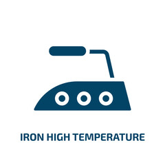Poster - iron high temperature vector icon. iron high temperature, heat, hot filled icons from flat laundry instructions concept. Isolated black glyph icon, vector illustration symbol element for web design