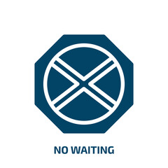 Poster - no waiting vector icon. no waiting, wait, transportation filled icons from flat traffic signs concept. Isolated black glyph icon, vector illustration symbol element for web design and mobile apps