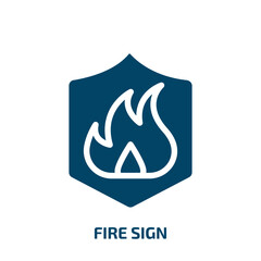 Poster - fire sign vector icon. fire sign, fire, protection filled icons from flat safety concept. Isolated black glyph icon, vector illustration symbol element for web design and mobile apps