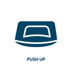 Poster - push up vector icon. push up, up, push filled icons from flat gym equipment concept. Isolated black glyph icon, vector illustration symbol element for web design and mobile apps