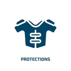 Poster - protections vector icon. protections, protection, business filled icons from flat american football concept. Isolated black glyph icon, vector illustration symbol element for web design and mobile