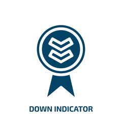 Poster - down indicator vector icon. down indicator, down, direction filled icons from flat american football concept. Isolated black glyph icon, vector illustration symbol element for web design and mobile