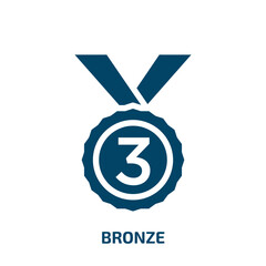Poster - bronze vector icon. bronze, silver, gold filled icons from flat award and reward concept. Isolated black glyph icon, vector illustration symbol element for web design and mobile apps