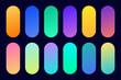 Set of vector gradients, modern combinations of colors and shades. Color gradient palette in the form of circles.