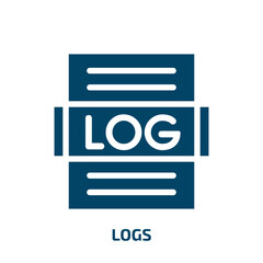 Poster - logs vector icon. logs, interface, log filled icons from flat winter concept. Isolated black glyph icon, vector illustration symbol element for web design and mobile apps