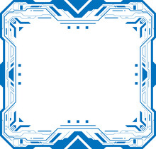 Square Blue Frame Hud Abstract Technology Geometric Shape.