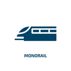 Poster - monorail vector icon. monorail, vehicle, train filled icons from flat public transportation concept. Isolated black glyph icon, vector illustration symbol element for web design and mobile apps