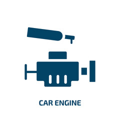 Poster - car engine vector icon. car engine, automobile, engine filled icons from flat car wash concept. Isolated black glyph icon, vector illustration symbol element for web design and mobile apps