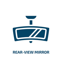 Poster - rear-view mirror vector icon. rear-view mirror, vehicle, auto filled icons from flat car repair concept. Isolated black glyph icon, vector illustration symbol element for web design and mobile apps
