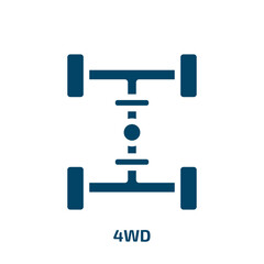 Poster - 4wd vector icon. 4wd, auto, road filled icons from flat transport concept. Isolated black glyph icon, vector illustration symbol element for web design and mobile apps