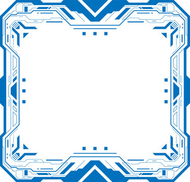 Square blue frame hud abstract technology geometric shape.